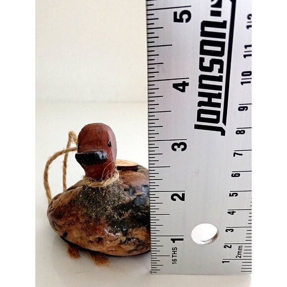 Rustic Duck Bird Decoy Figure Small Country Angels Cottage Decor Rock Form - Picture 5 of 11